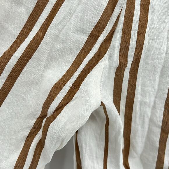 Bella Dahl Women's Pull on Linen Blend Wide Leg Pants - Tan/White - S - NWT - Picture 8 of 10